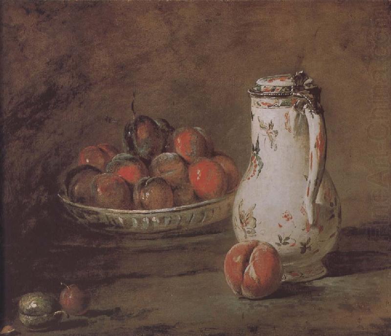 Loaded peaches and plums in a bowl of water, Jean Baptiste Simeon Chardin